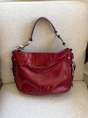 Coach vintage Burgundy red Patent Leather Shoulder Bag